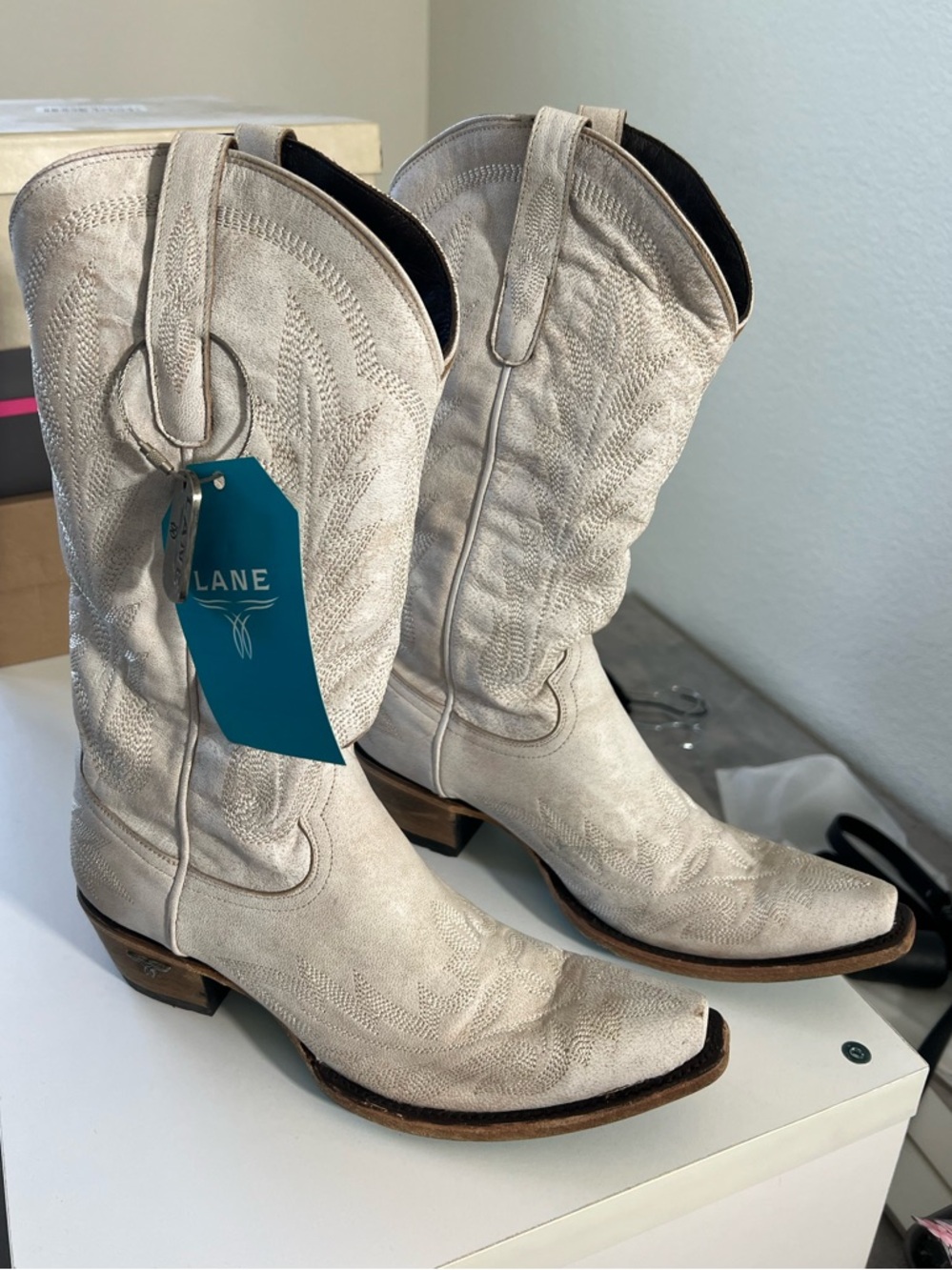 Lane Lexington Leather Western Boots - Snip Toe